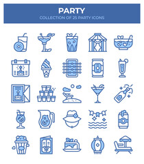 25 Party Icons. Summertime. Drinks. Festive Collection