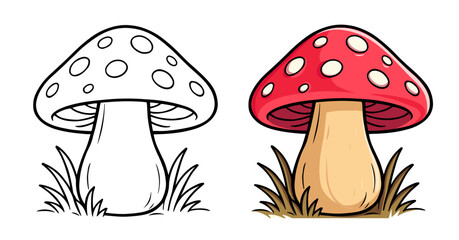 Mushroom flat vector illustration Mushroom cartoon hand drawing isolated vector illustration