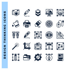 25 Design Thinking Lineal Fill icon pack. vector illustration.