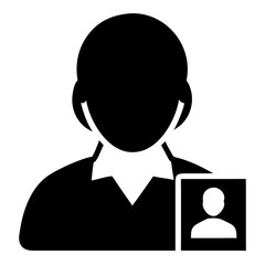 Simple user profile icon. Person profile image for website or app.  User profile picture design for online platforms. This user profile graphic is perfect for registration pages.
