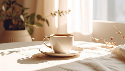 Black Coffee on the empty space background.