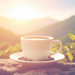 Black Coffee on the empty space background.