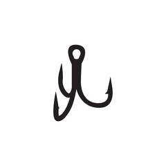 Triple Fishing Hook Silhouette