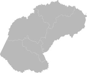 Fototapeta premium Free State, South Africa – administrative vector map with district boundaries (Web Mercator projection, PPT-compatible & fully editable)