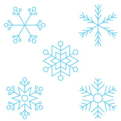 vector set of snowflakes