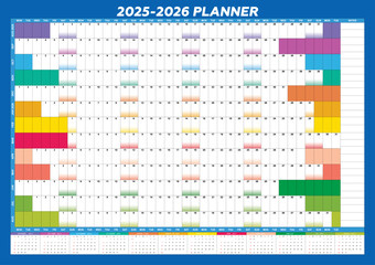  Wall Planner 2025-2026 Academic Year Wall Planner Year Calendar from August 2025 to August 2026 A1 Size Family Calendar