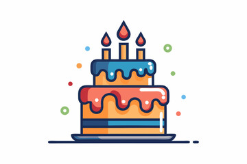 festive cake candles glow icon