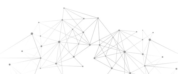 Vector modern line art with Technology connecting lines with dots