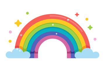 rainbow arch small stars clouds symboli