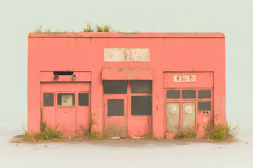 Fototapeta premium Derelict Fire Station Captured With Soft Studio Lighting