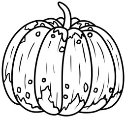 Carnival Pumpkin Vector Outline Line Art Drawing