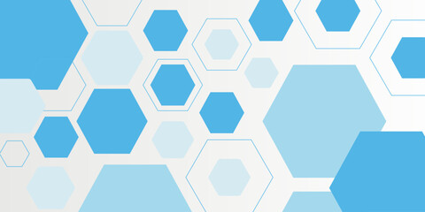 Abstract blue hexagon banner background