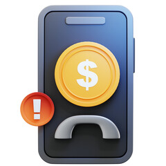 3D Illustration of Bank Spam Call Fraud