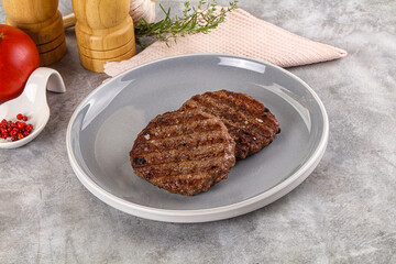 Grilled beef burger cutlet minced meat