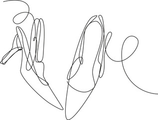 Grace in Every Curve A Walk Drawn in One Line Elegance Redefined. Vector Illustration