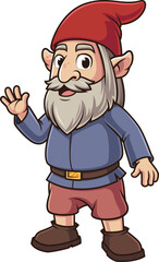 Cartoon Gnome Waving Hello Vector Image