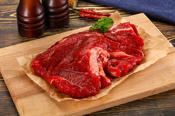 Raw beef meat piece for cooking