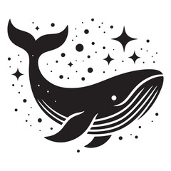 Majestic Whale Vector Illustration