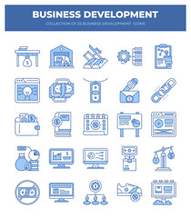 Collection of 25 Business Development Icons. Boost Your Business Growth with Strategic Planning and Marketing