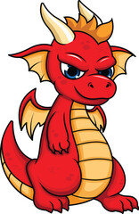 Cute Red Dragon Vector Image