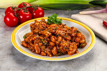 Chili con carne with beef and beans