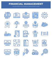 Financial Management Icons. A Collection of 25 Essential Business Finance Icons
