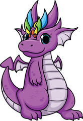 Purple Female Dragon Vector Image