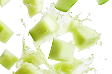 Refreshing honeydew juice with melon bits