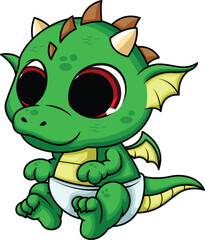 Cute Baby Dragon Vector Image