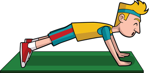 Man Doing Push Ups Vector Image