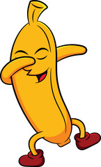 Dabbing Banana Character Vector Image