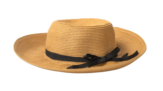 リボンのついたストローハット