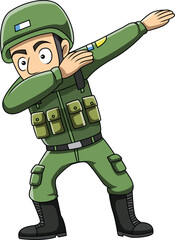 Dabbing Soldier Character Vector Image