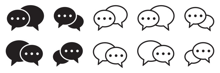Comment icon speech bubble symbol. Speech bubble collection. Cloud speech bubbles collection.