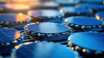 Aerial shot of a sugarcane farm with solar panels, a large water tank, and well-maintained irrigation systems