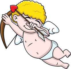 Dabbing Cupid Character Vector Image