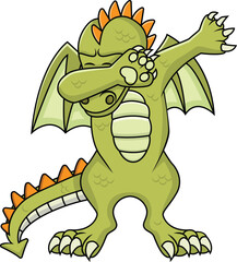 Dabbing Dragon Character Vector Image