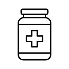 Medicine bottle line icon.
