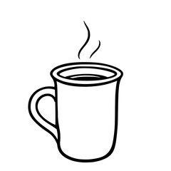 Warm Mug Illustration: A simple line art drawing of a steaming mug, perfect for a cozy and comforting design aesthetic.
