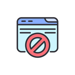 Website Blocked Symbol Signifying Web Access Restriction Or Prohibition
