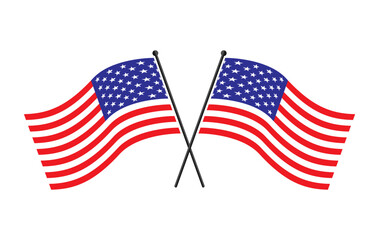 Obraz premium American flag on white background