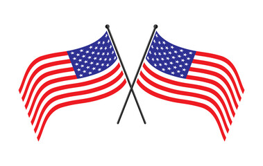 Fototapeta premium American flag on white background