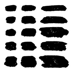 Collection of Black Paint Brush Strokes