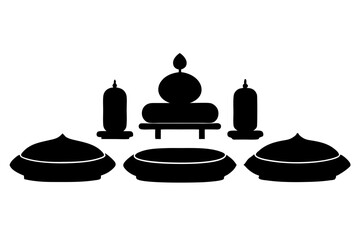 Silhouette of a traditional korean ancestral shrine