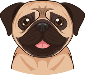 Pug Dog Face Vector Image