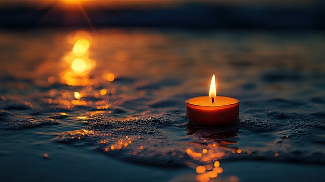 Soul spirituality mourning candlelight sunset, symbolizing reflection, spirit, and meditation themes.
