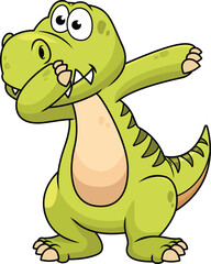 Dabbing Dinosaur Character Vector Image
