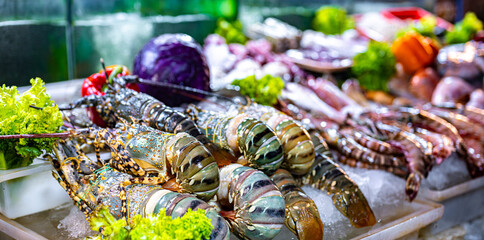 Lobsters sold at Bangla Night Market in Patong, Phuket, Thailand
