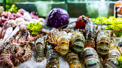 Lobsters sold at Bangla Night Market in Patong, Phuket, Thailand