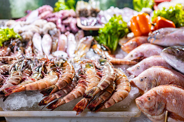 Seafood sold at Bangla Night Market in Patong, Phuket, Thailand